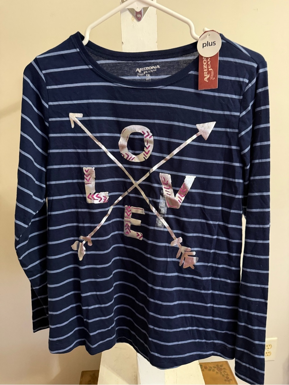 NWT Arizona Jeans Co. “LOVE” Long Sleeve Shirt